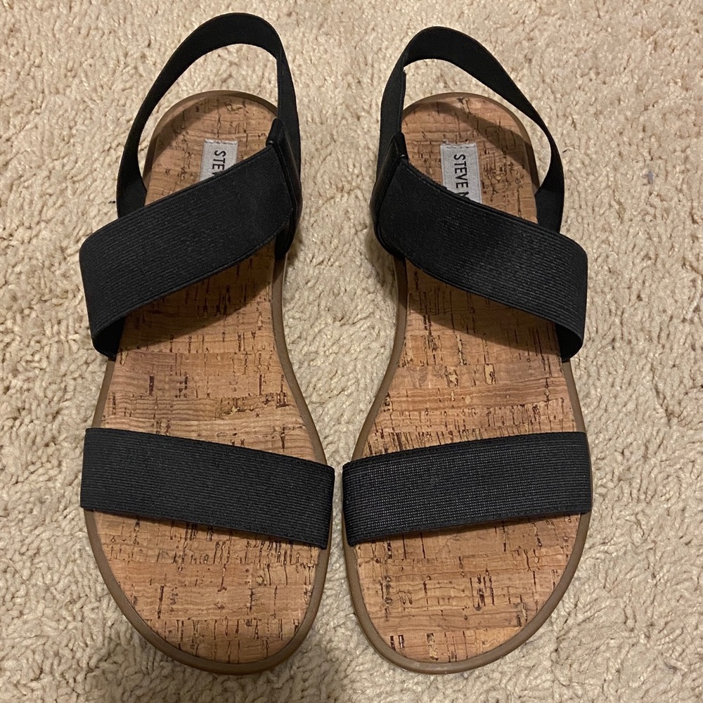 Steve Madden Black Cork Sandals